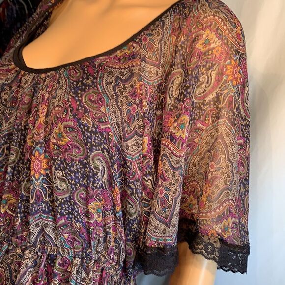 XHilaration Dress With Attached Slip Belt Loops Abstract Design Scoop Neck Large - Picture 4 of 15